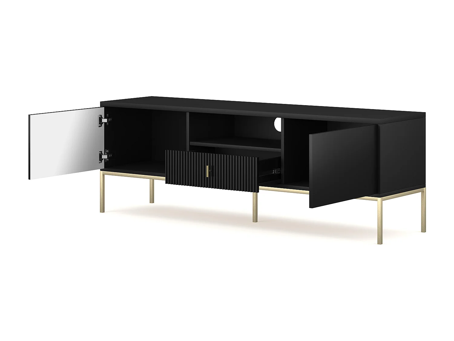 Tv Meubel MAGGIORE RTV154 2D1D 154x39x53 Zwart