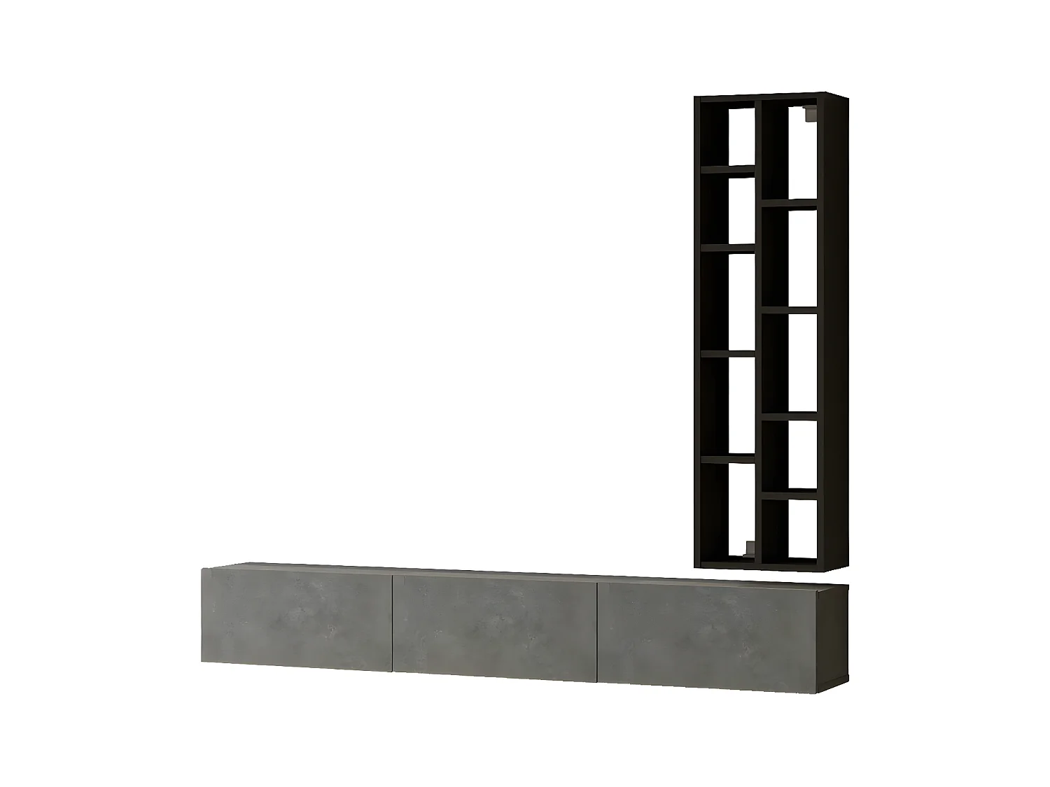 Meuble Tv LUVIO RTV175 3D 175x27x145 Gris