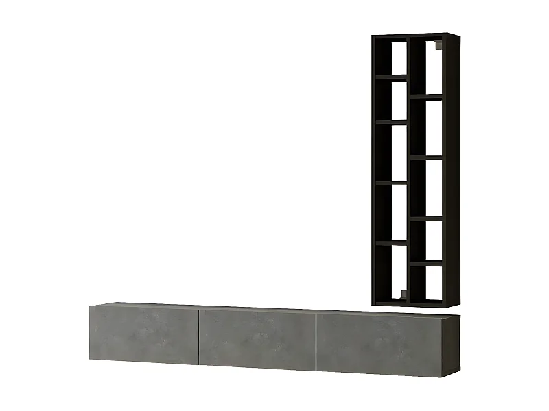 Meuble Tv LUVIO RTV175 3D 175x27x145 Gris