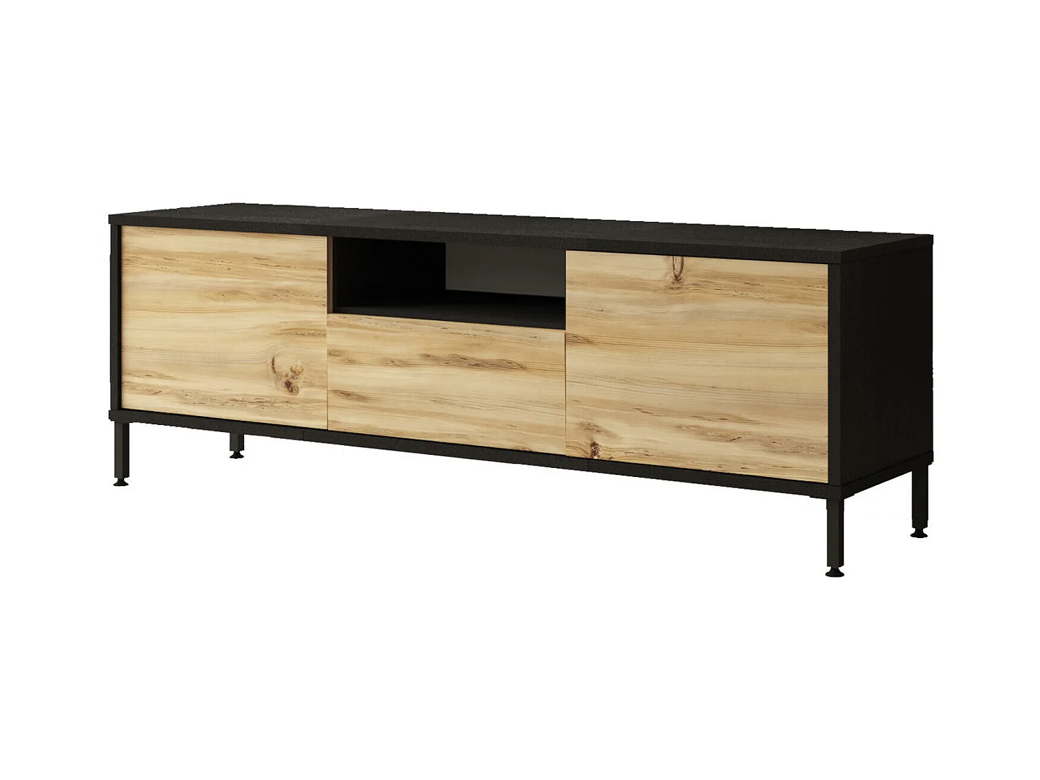 Meuble Tv LUVIO RTV140 3D 140x36x46 Noir