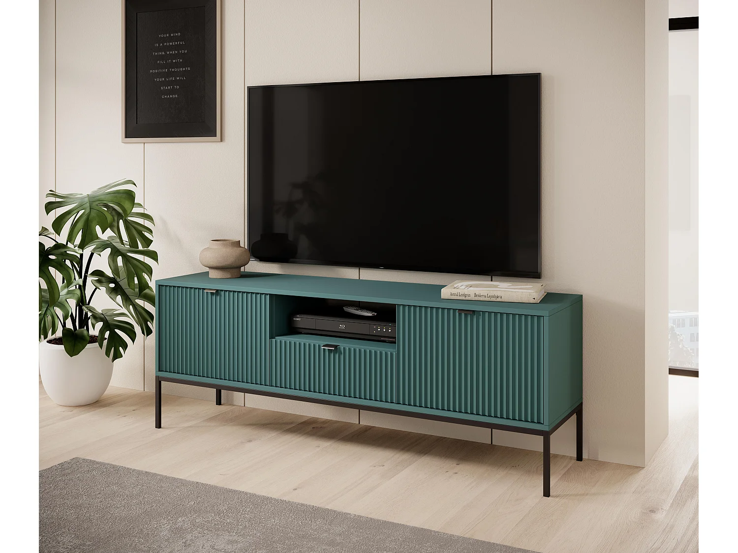 Tv Meubel AVON RTV154 2D1D 154x39x56 Groen