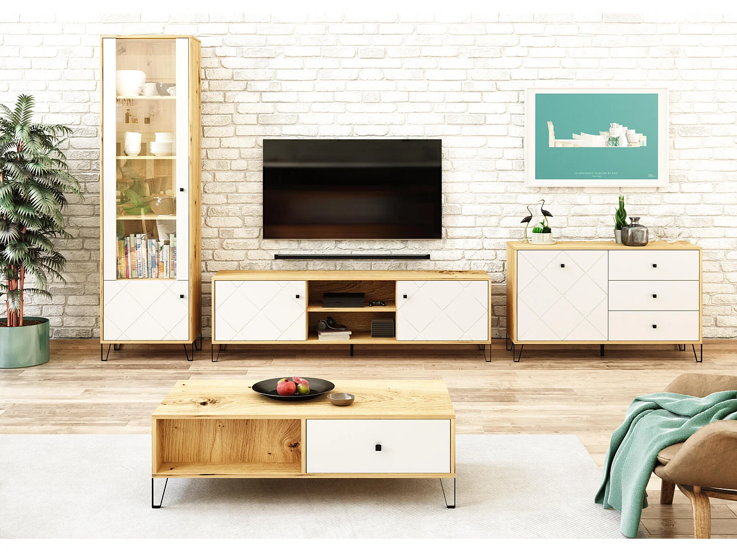 Tv Meubel BILBAO RTV183 2D 183x40x55 Beige