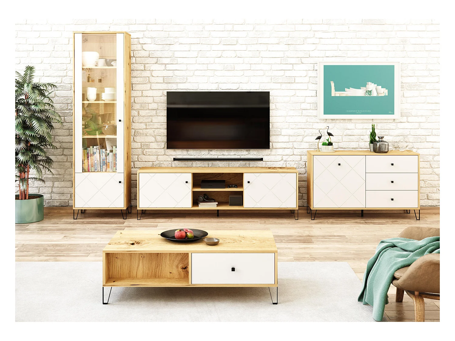 Tv Lowboard BILBAO RTV183 2D 183x40x55 Beige