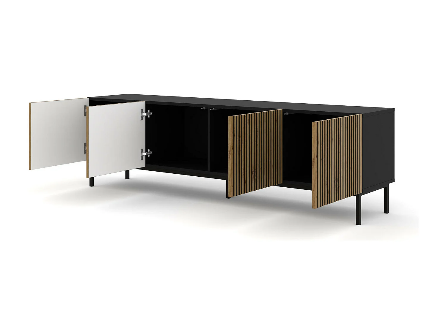 Meuble Tv RAVENNA F RTV200 4D 200x42x58 Noir