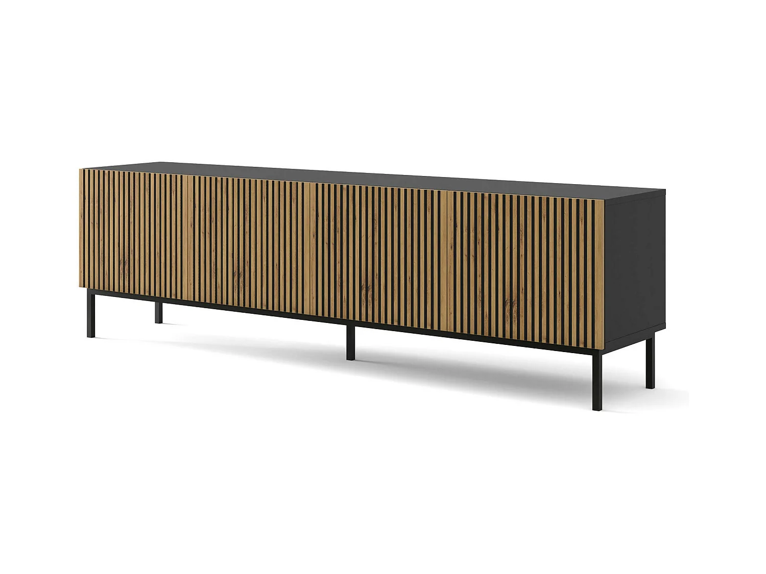 Meuble Tv RAVENNA F RTV200 4D 200x42x58 Noir