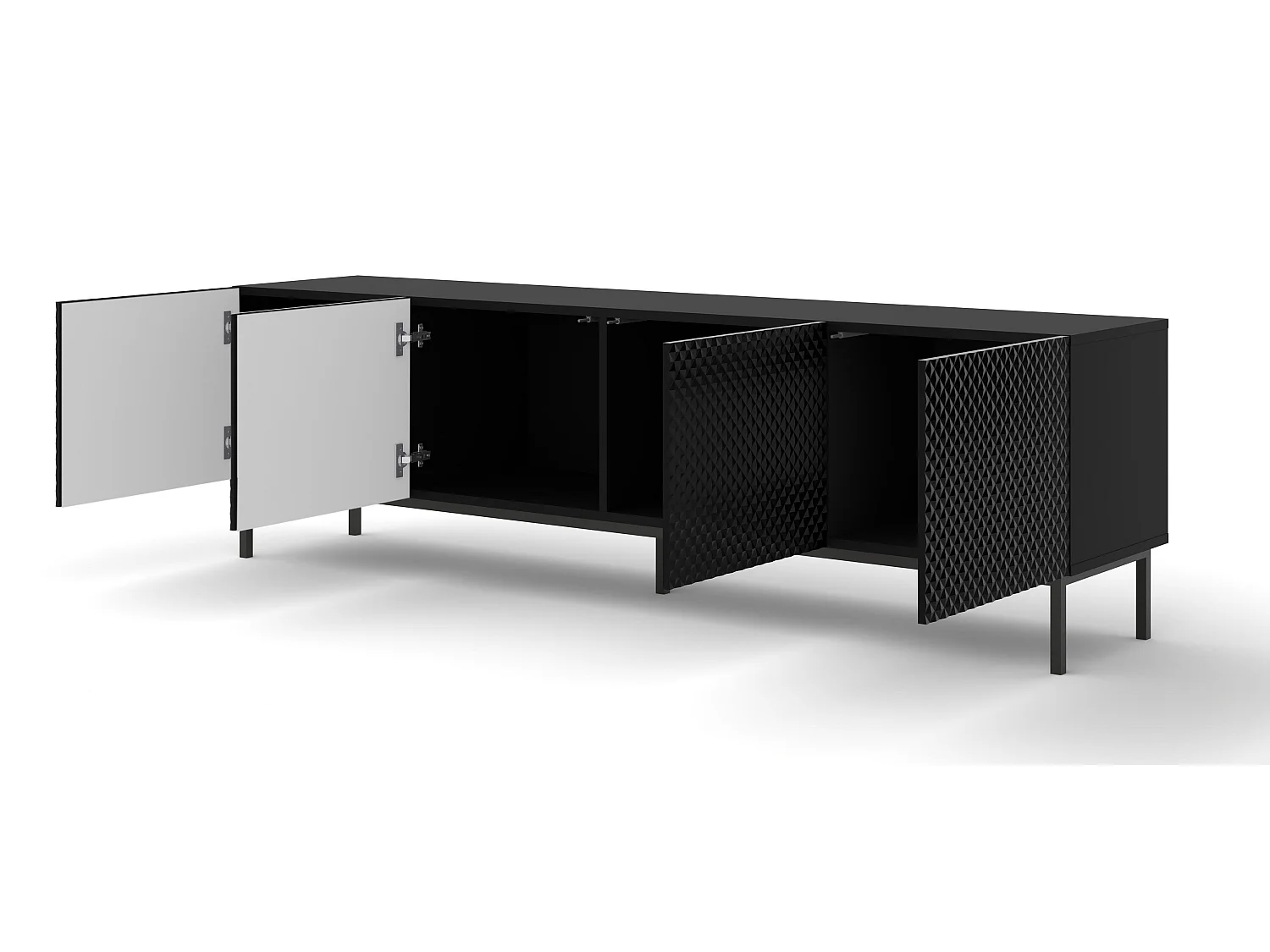 Tv Meubel RAVENNA C RTV200 4D 200x42x58 Zwart