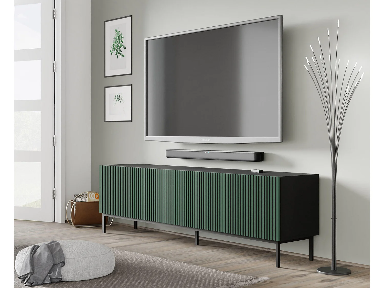 Tv Meubel RAVENNA F RTV200 4D 200x42x58 Zwart