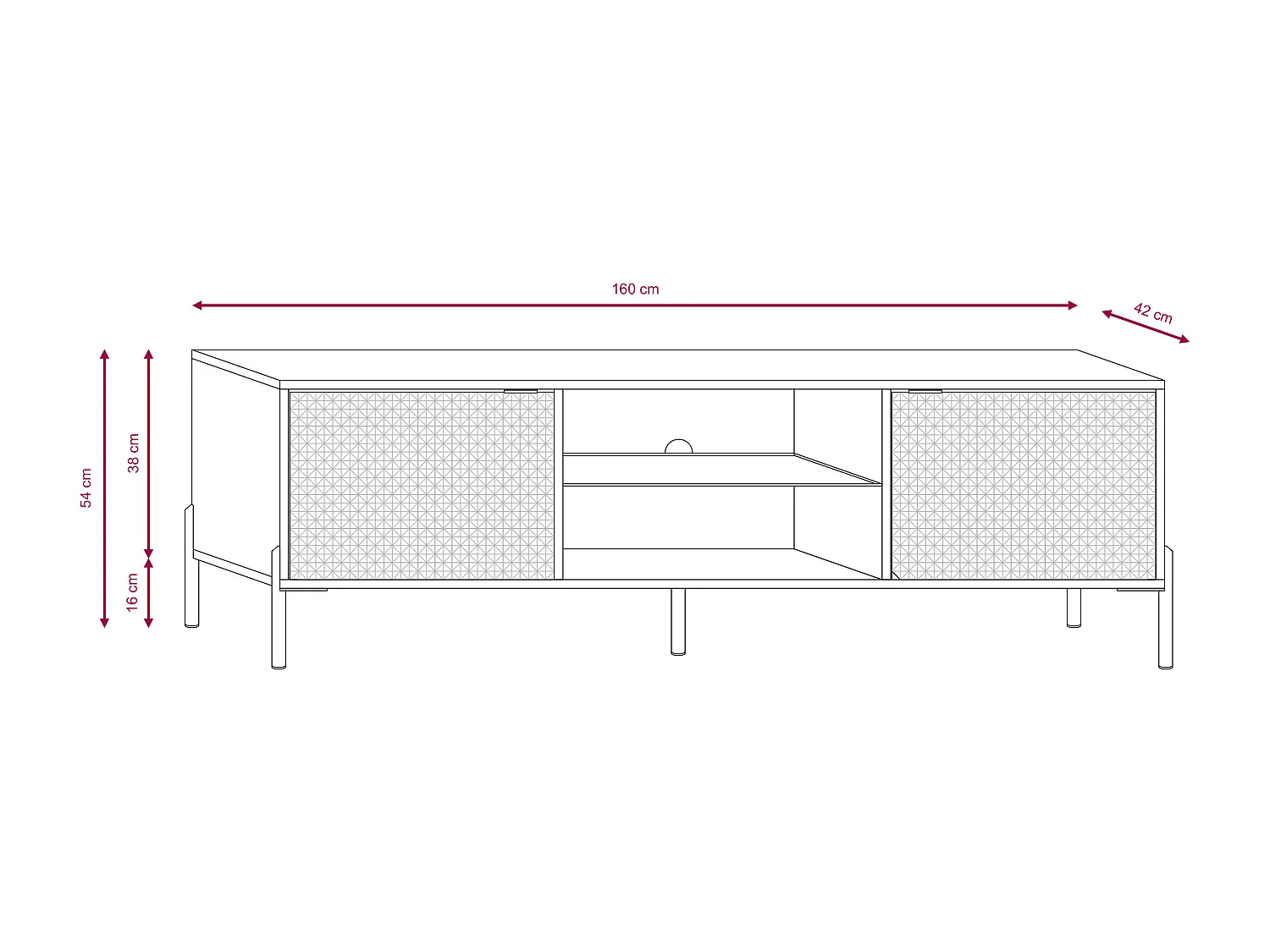 Muebles Tv DIAMO RTV162 2D 162x42x54 Beige