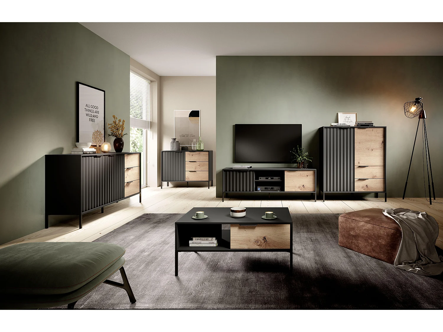 Tv Meubel RAVE RTV154 2D 154x40x54 Beige