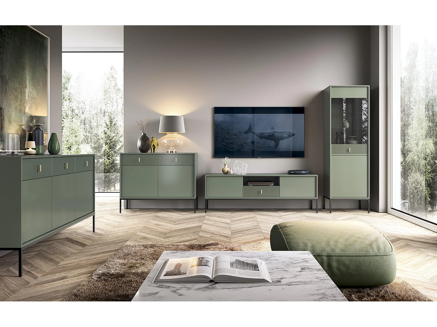 Movel Tv MAGGIORE RTV154 2D1D 154x39x53 Verde