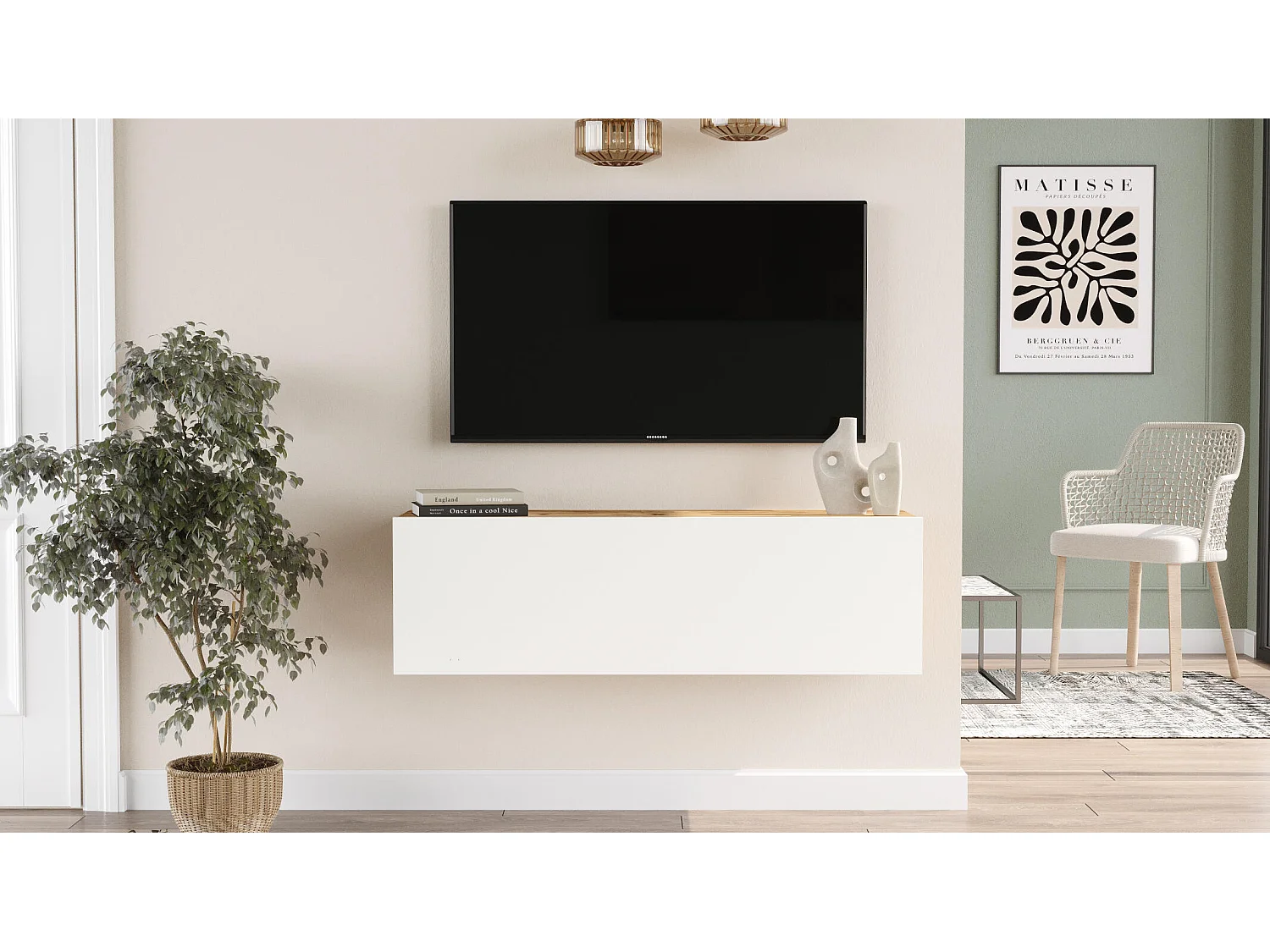 Tv Meubel FUTURE12 RTV100 1D 100x32x30 Wit