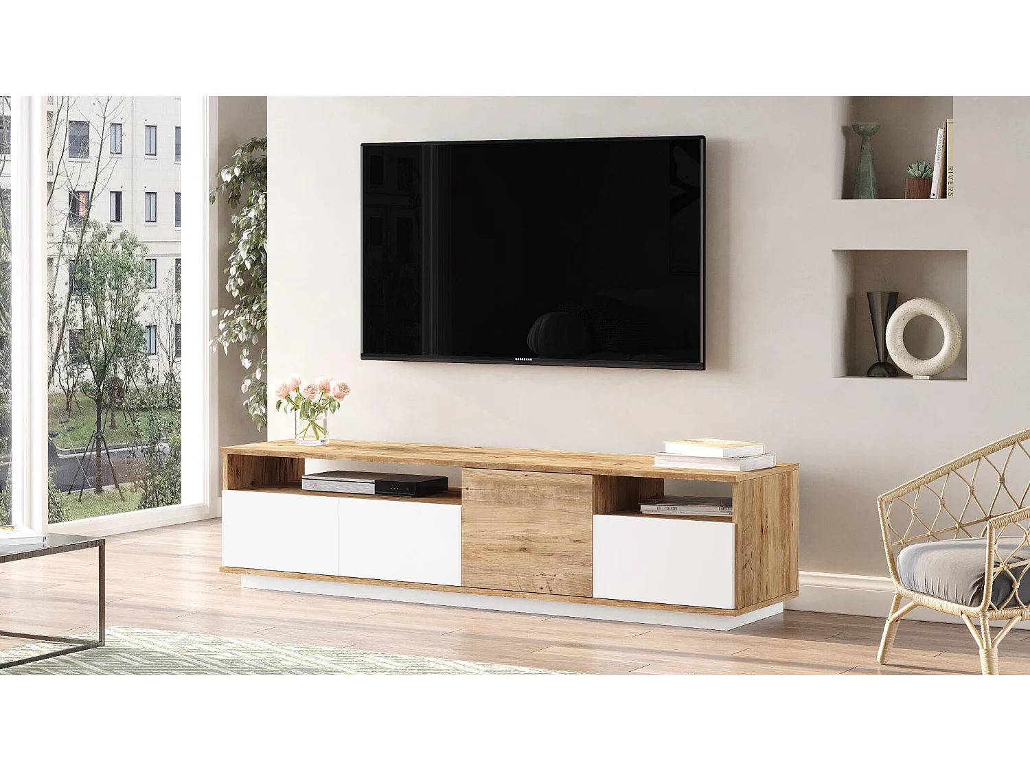 Movel Tv FUTURE RTV180 4D 180x45x45 Branco