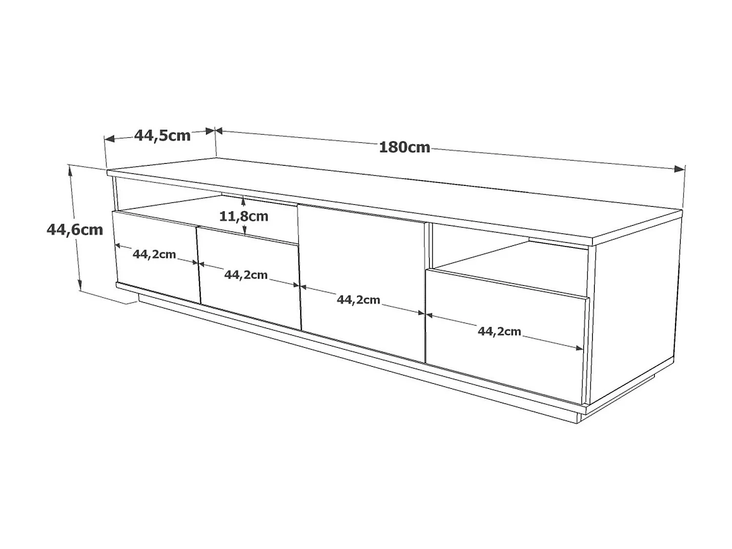 Movel Tv FUTURE RTV180 4D 180x45x45 Branco