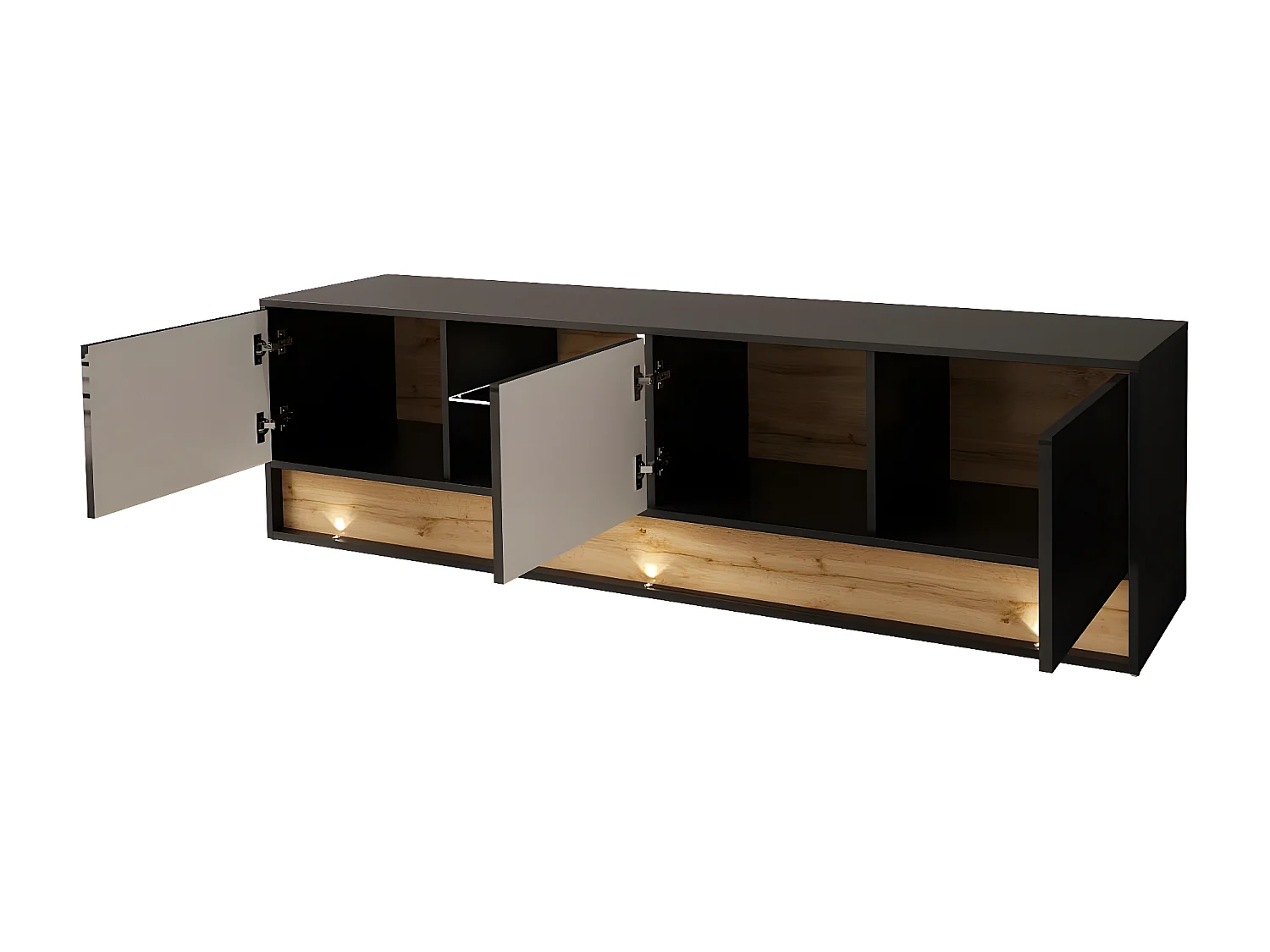 Meuble Tv VISION RTV180 3D 180x40x50 Noir