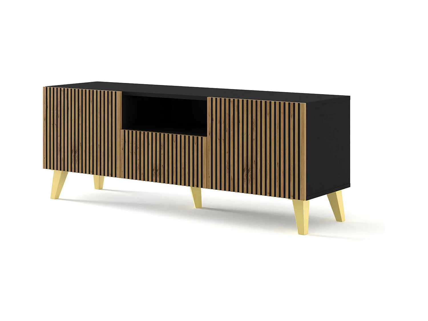 Tv Meubel RAVENNA P RTV150 2D1D 150x42x56 Zwart