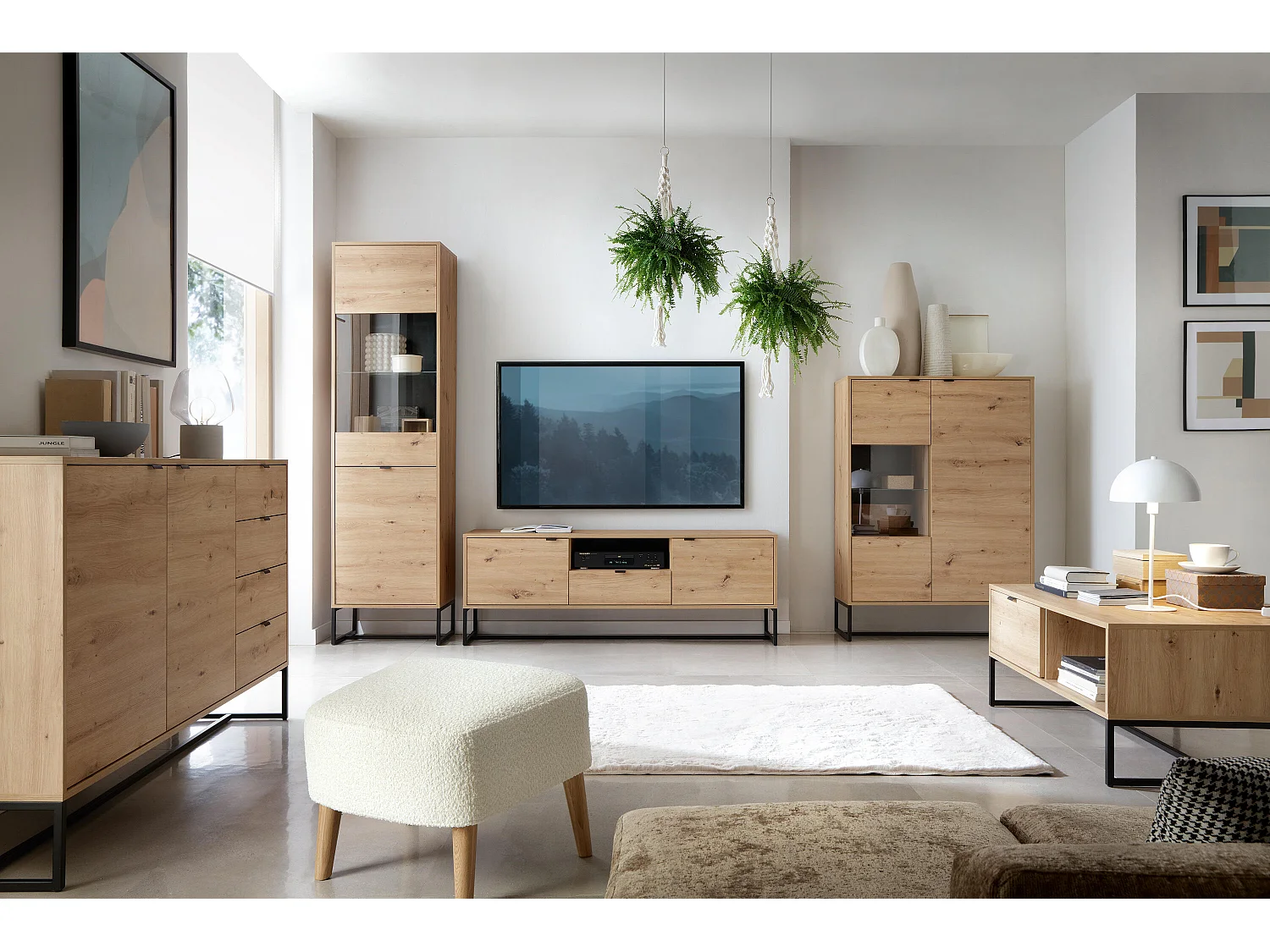 Meuble Tv AMBER RTV153 2D1D 153x39x54 Beige