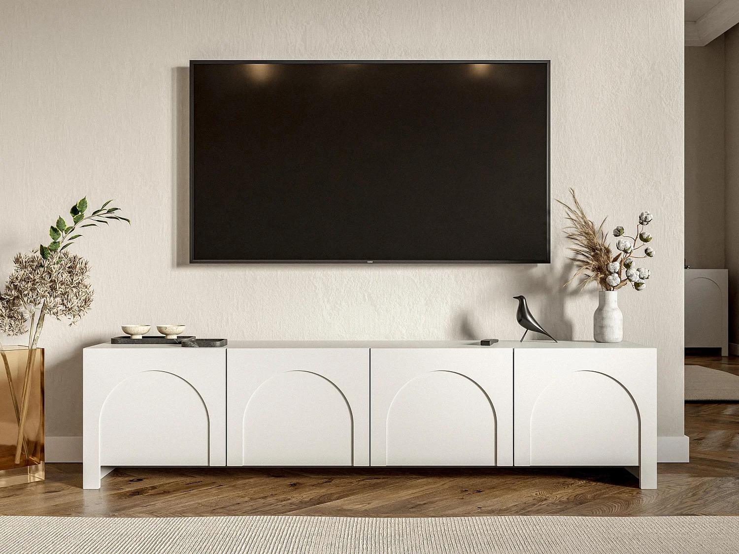 Movel Tv ARCO RTV204 4D 204x35x51 Branco