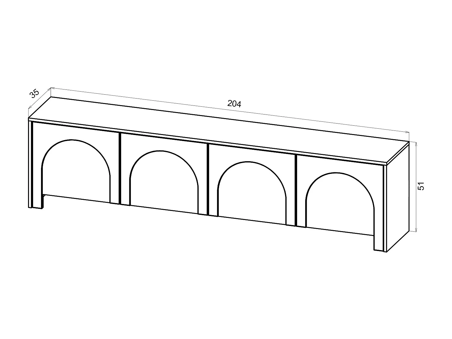 Movel Tv ARCO RTV204 4D 204x35x51 Branco