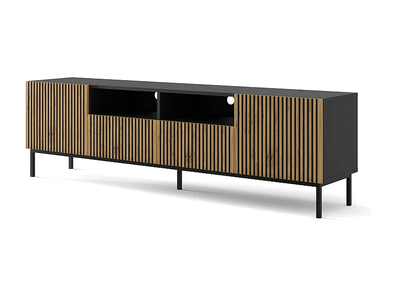 Meuble Tv RAVENNA F RTV200 2D2D 200x42x58 Noir