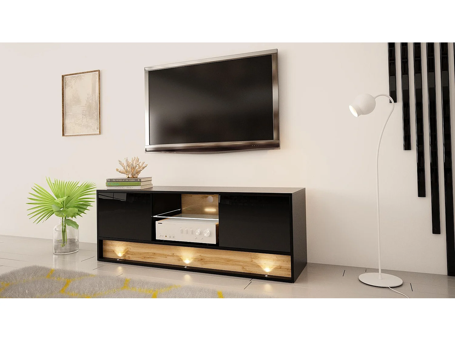 Movel Tv VISION RTV140 2D1D 140x40x50 Preto