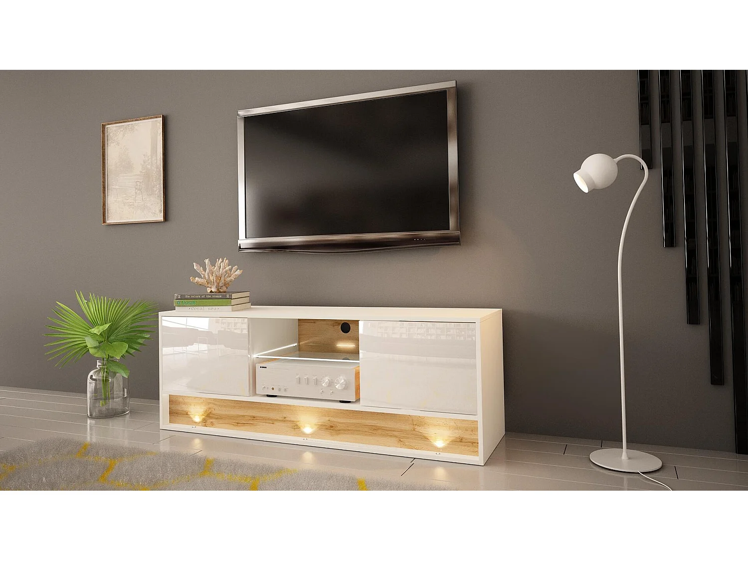 Tv Meubel VISION RTV140 2D 140x40x50 Wit