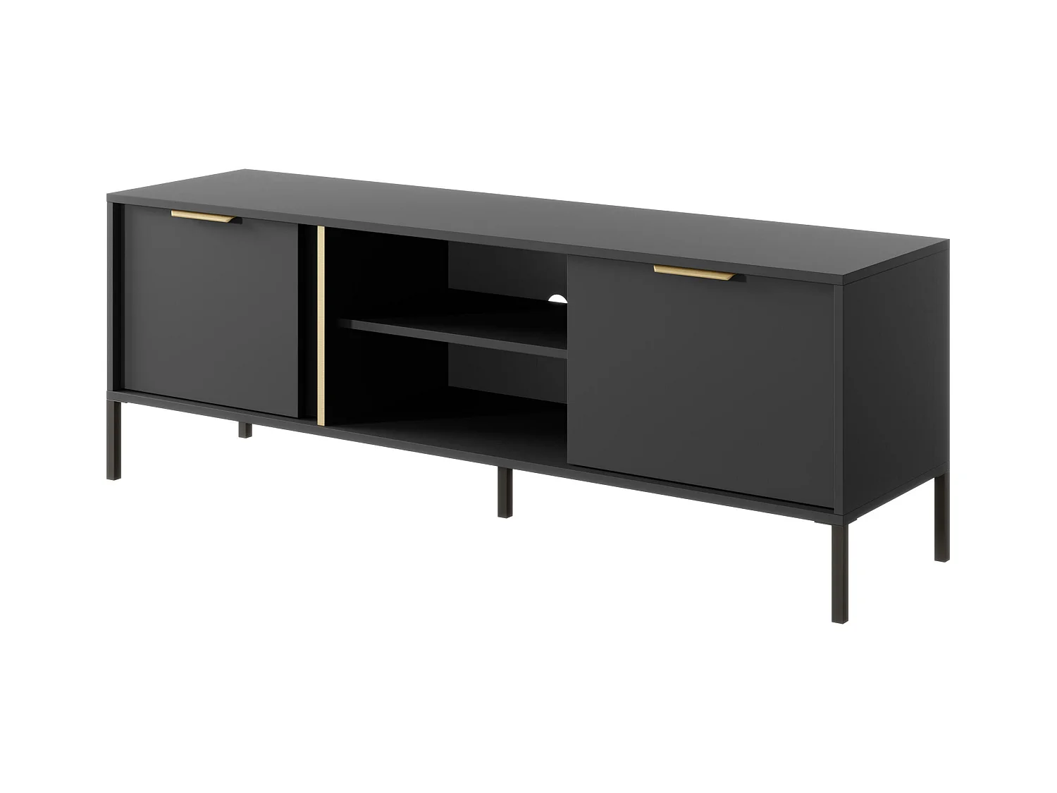 Meuble Tv LARS RTV154 2D 154x40x54 Noir