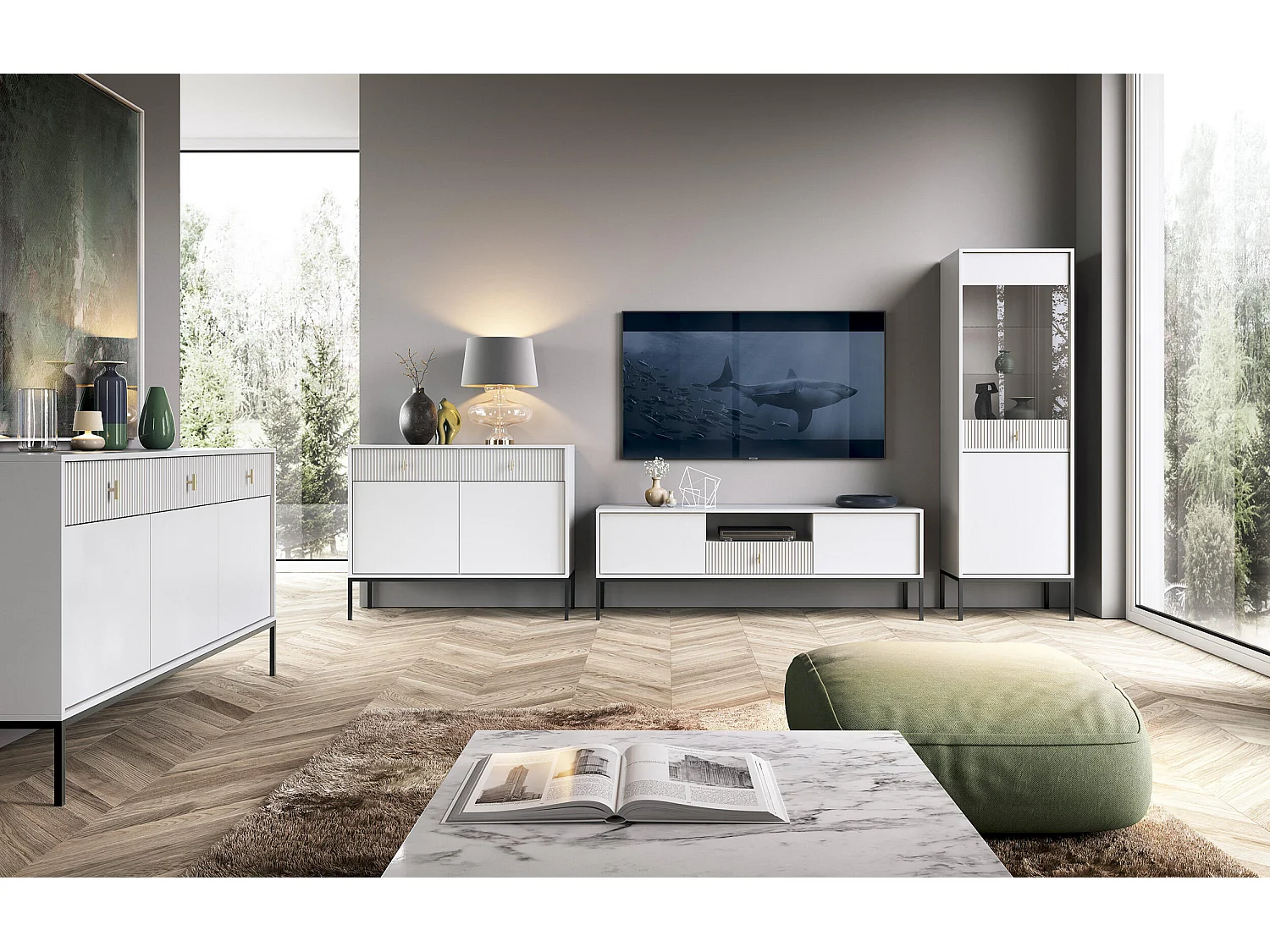 Movel Tv MAGGIORE RTV154 2D1D 154x39x53 Branco