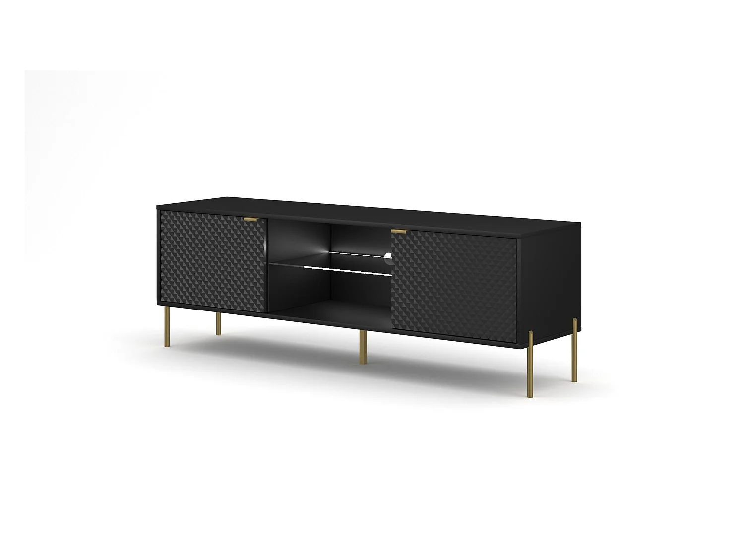 Meuble Tv DIAMO RTV162 2D 162x42x54 Noir