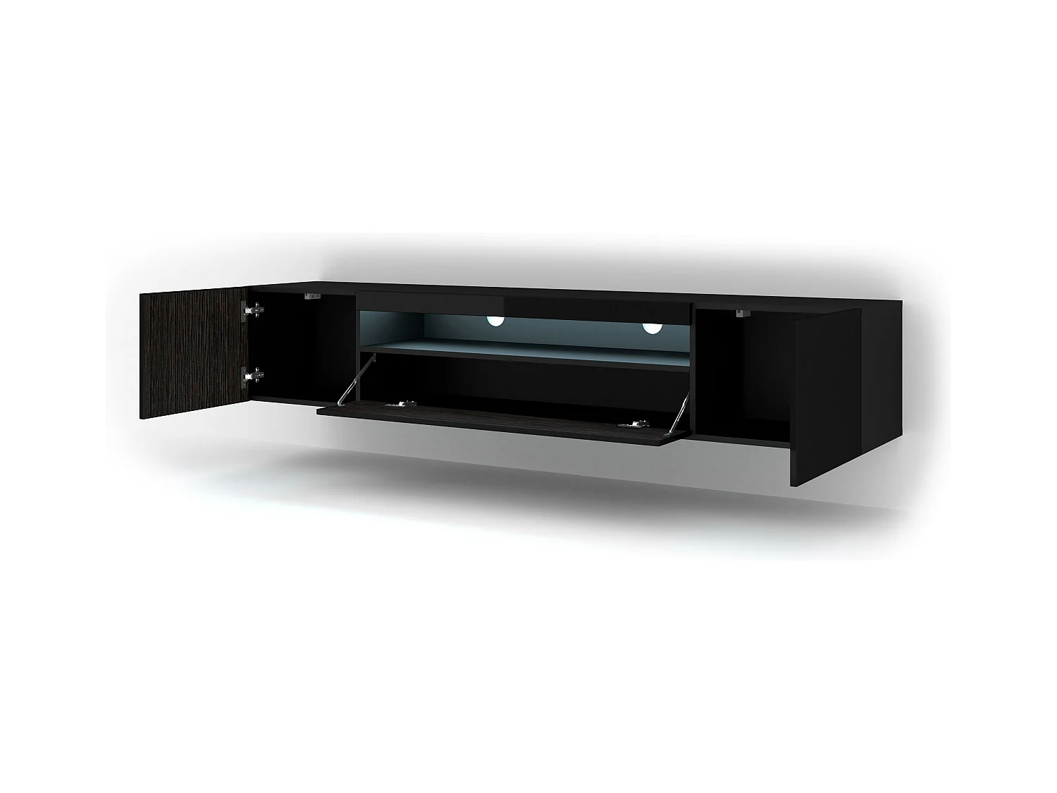 Meuble Tv AURA RTV200 3D 200x37x42 Noir