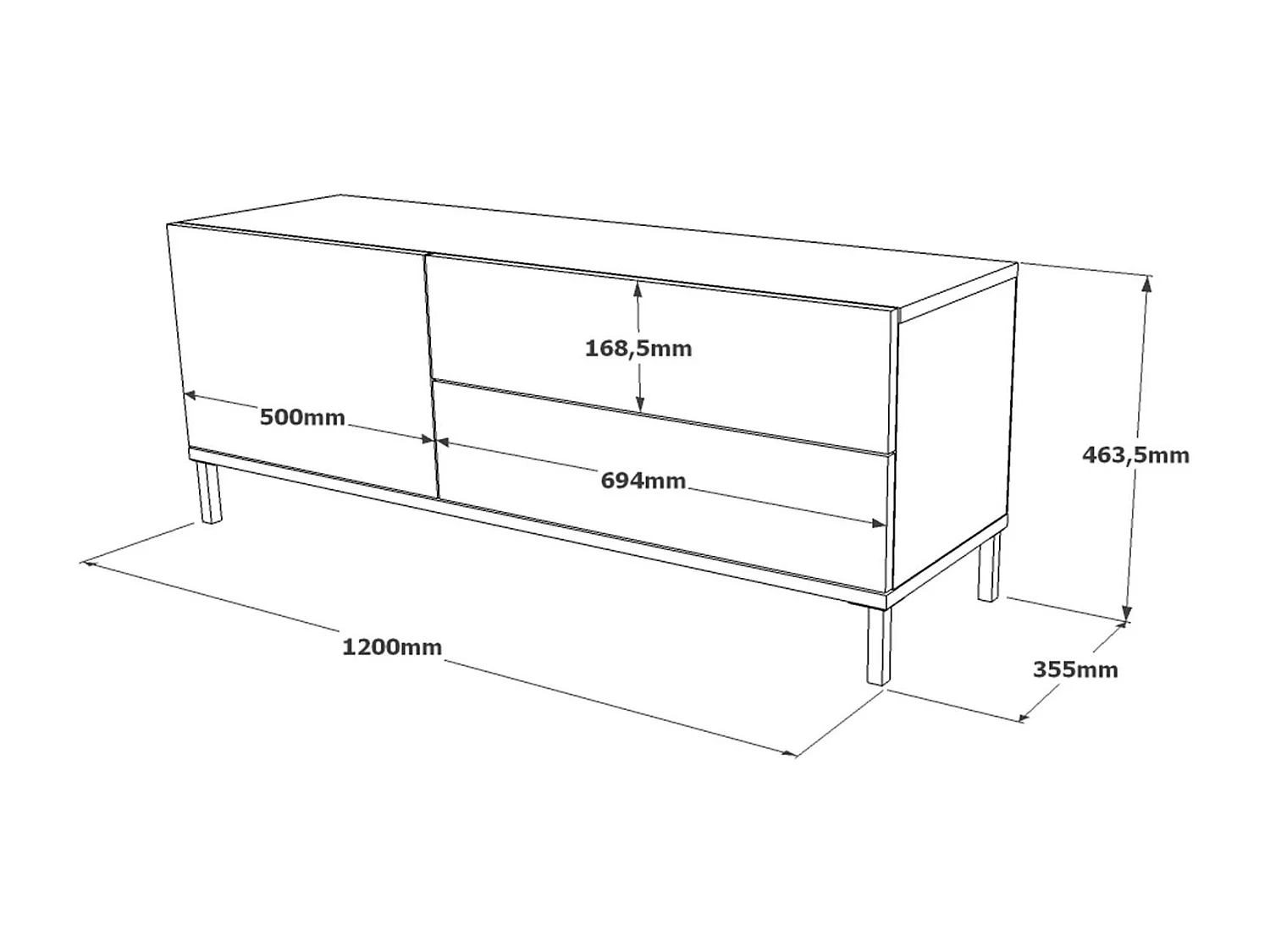 Movel Tv LUVIO RTV120 3D 120x36x46 Natural