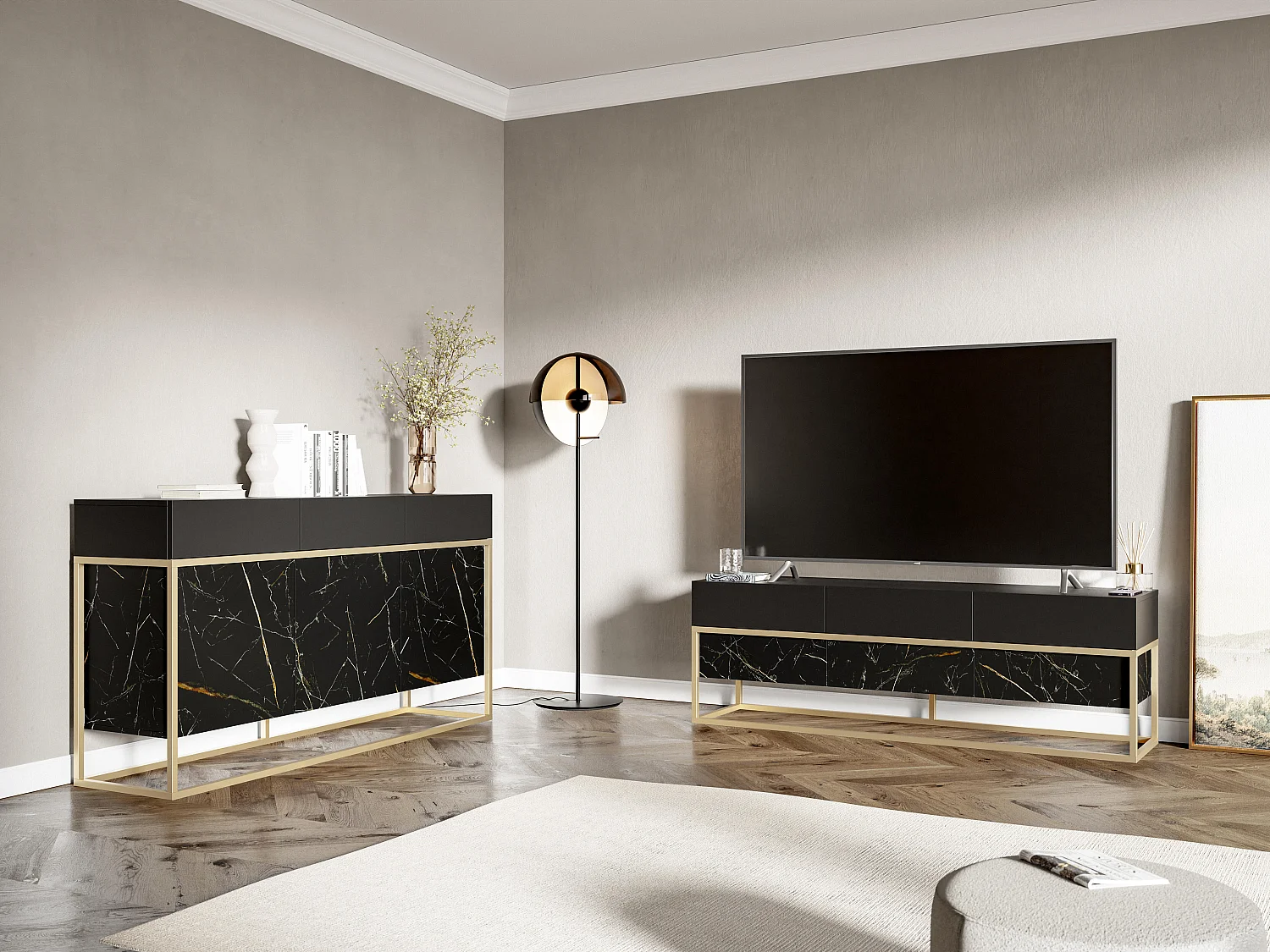 Movel Tv X RTV154 6D 154x39x53 Preto