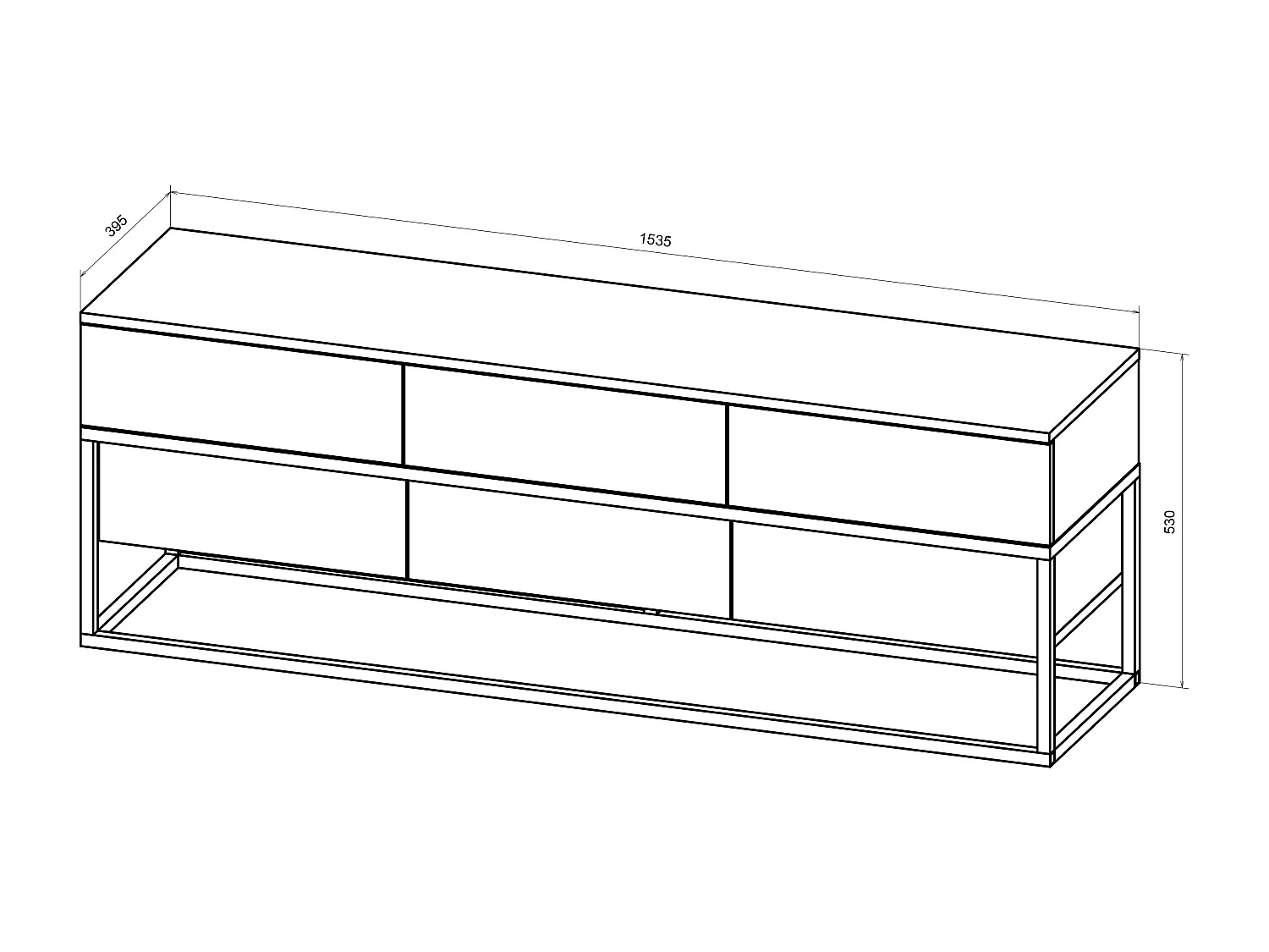 Movel Tv X RTV154 6D 154x39x53 Preto