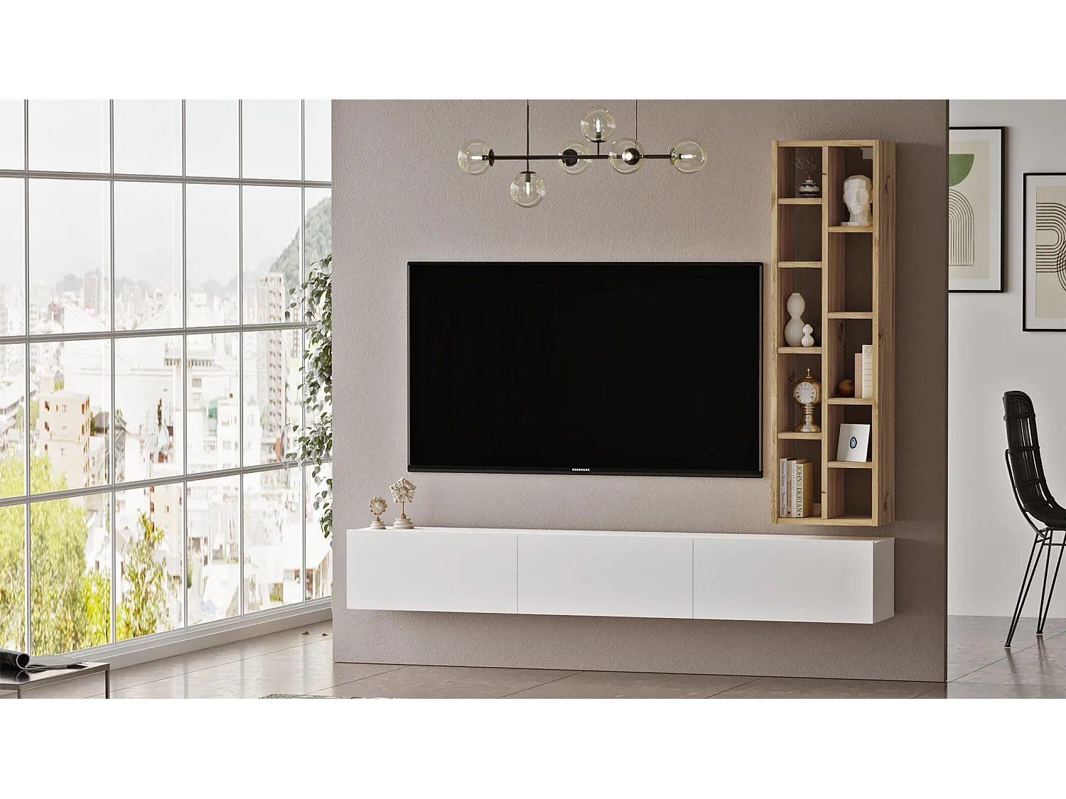 Tv Meubel LUVIO RTV175 3D 175x27x145 Wit