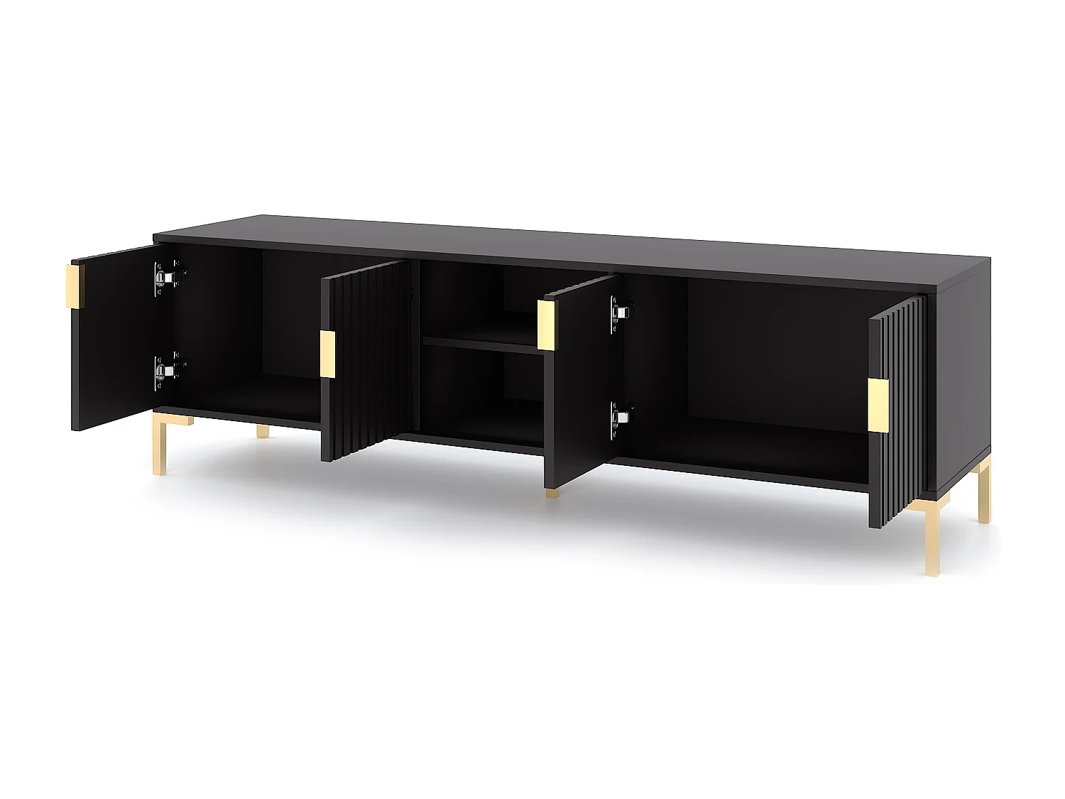 Meuble Tv FLINN RTV165 4D 165x40x50 Noir