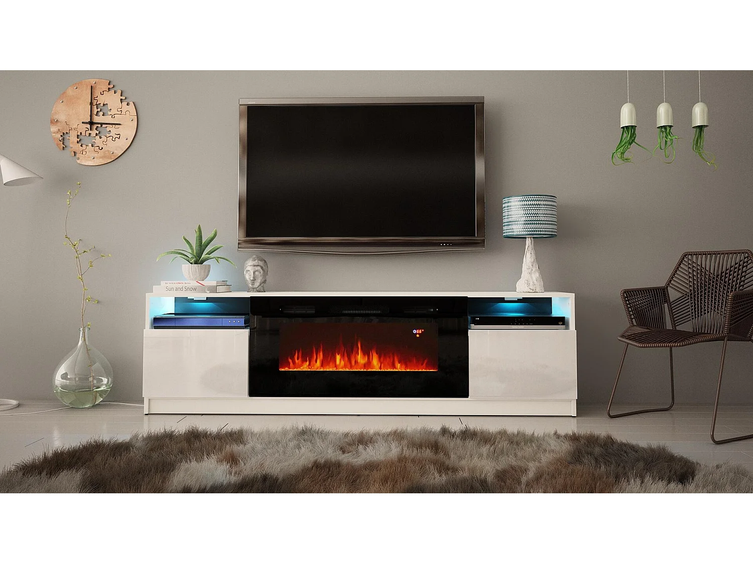 Tv Meubel YORK RTV200 2D 200x35x57 Wit