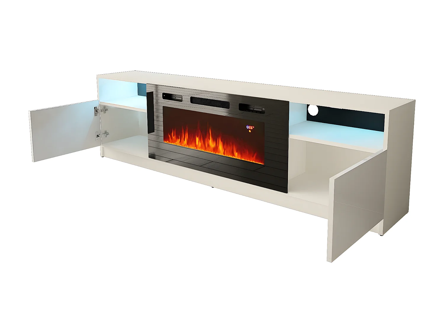 Meuble Tv YORK RTV200 2D 200x35x57 Blanc
