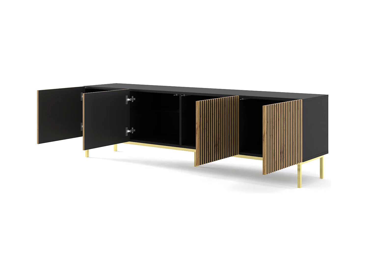 Meuble Tv RAVENNA F RTV200 4D 200x42x58 Noir