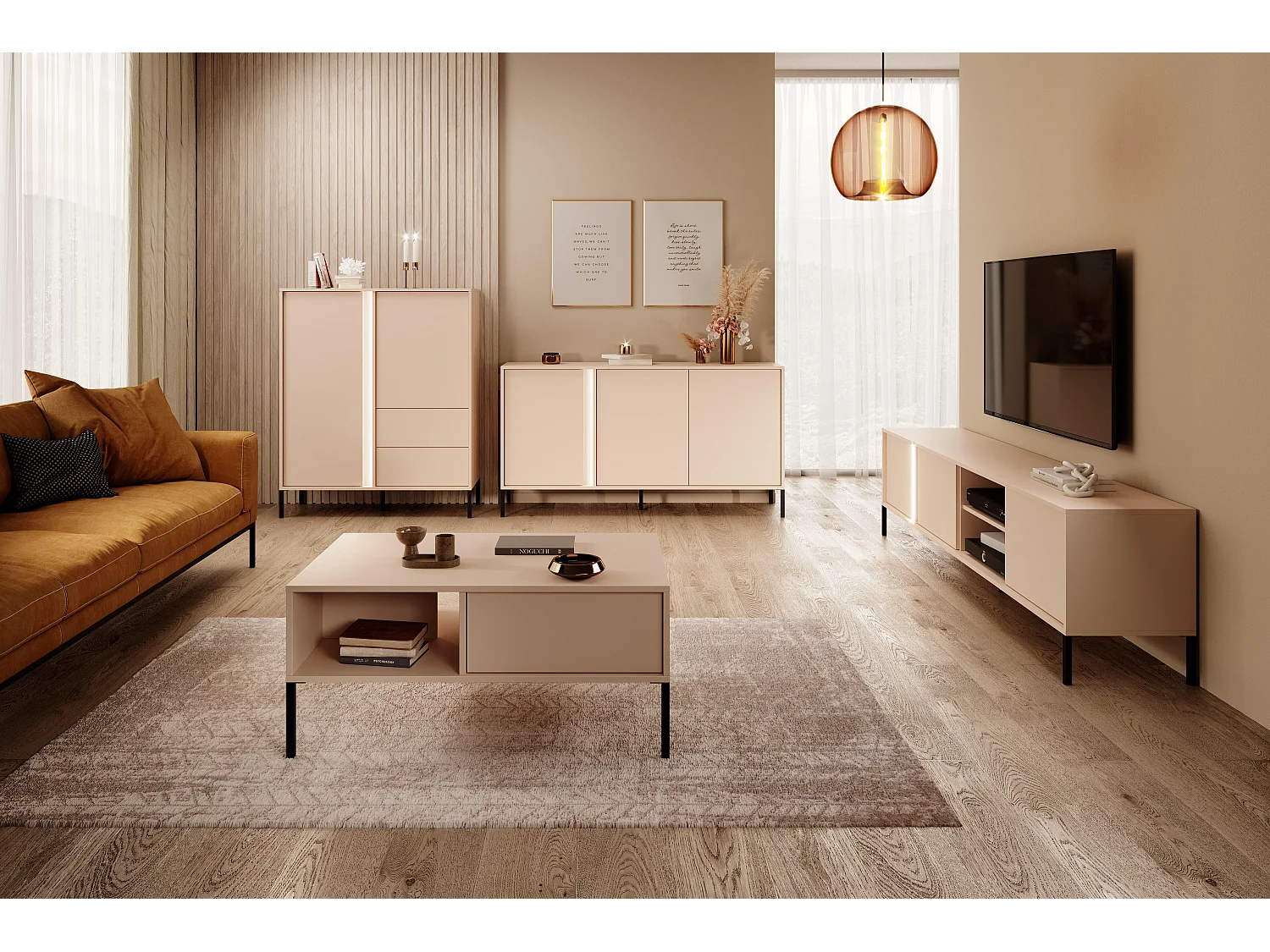 Meuble Tv DAST RTV154 2D 154x40x54 Beige