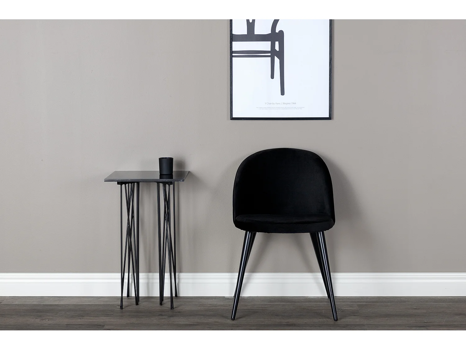 Chaise VELVET DRC 1NOS 50x48x77 Noir