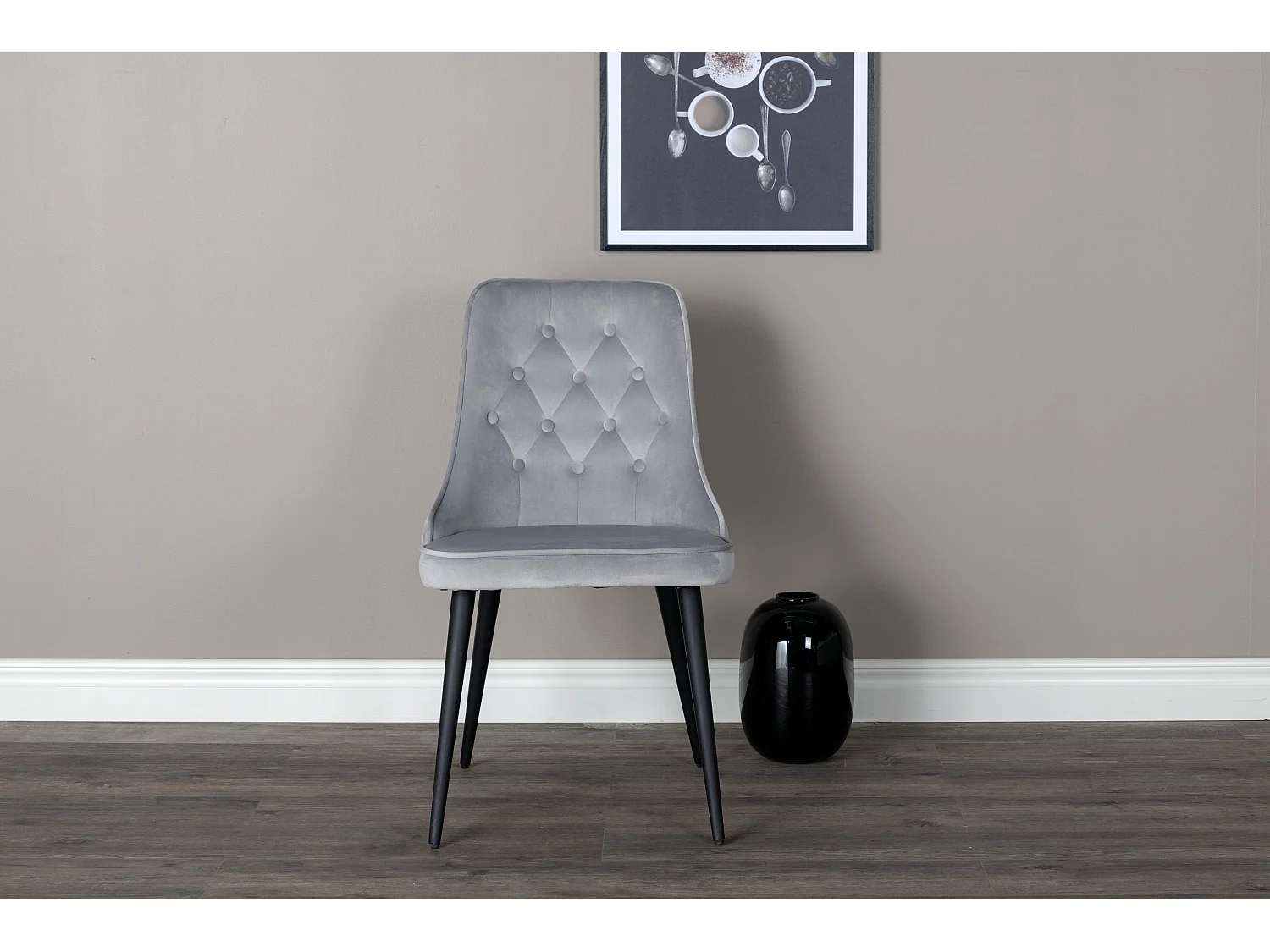 Eetkamerstoel VELVET DELUXE DRC 1NOS 50x66x89 Grijs