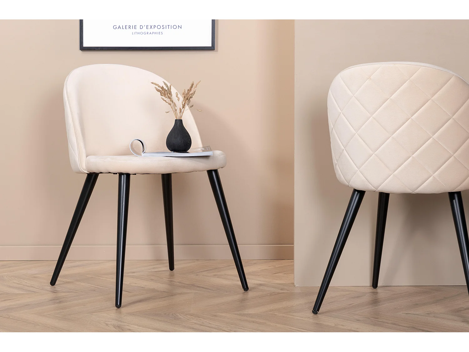 Eetkamerstoel VELVET DRC 1NOS 50x57x77 Beige