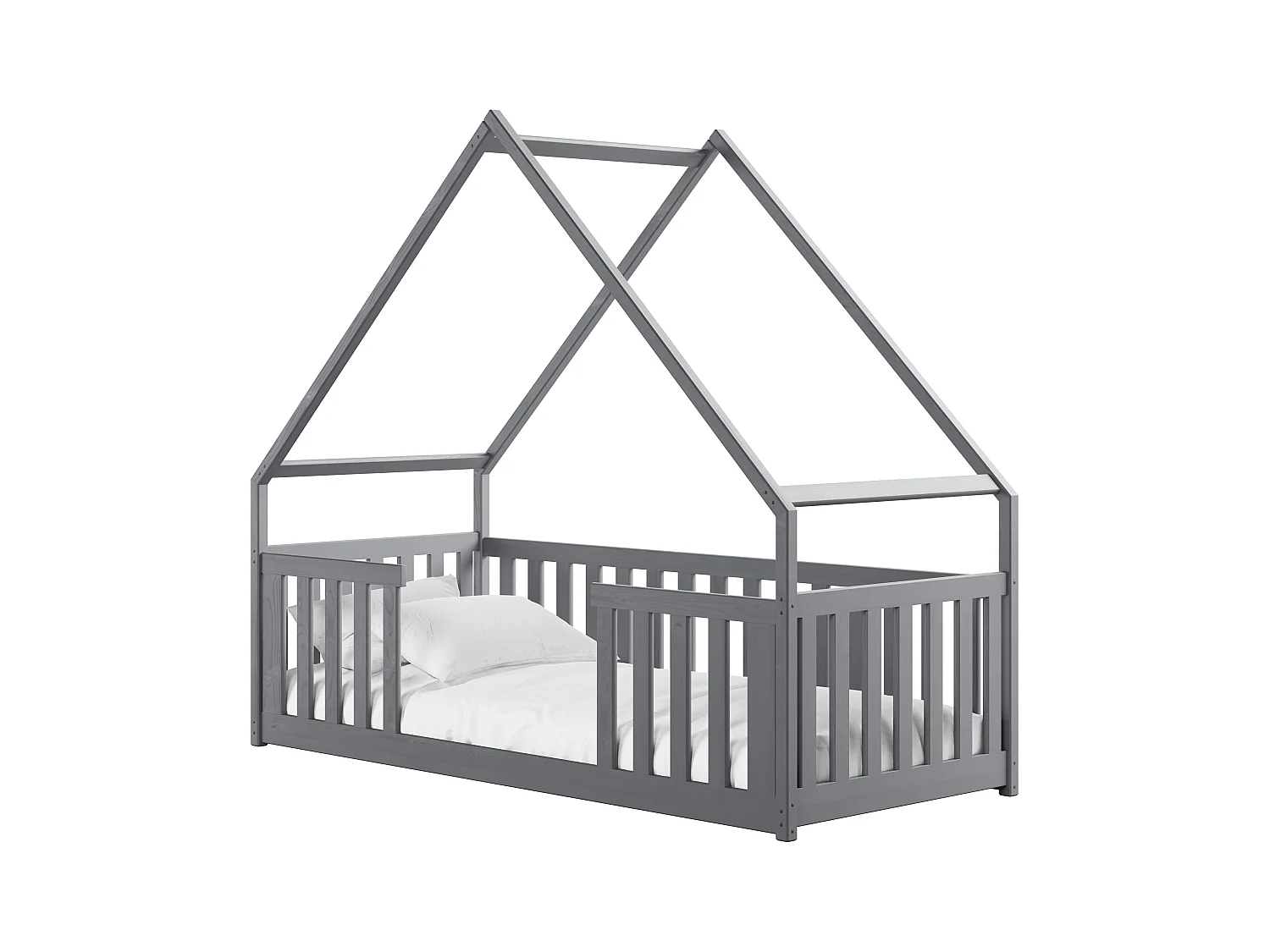 Lit cabane BEE HB005 90x200 cm Gris
