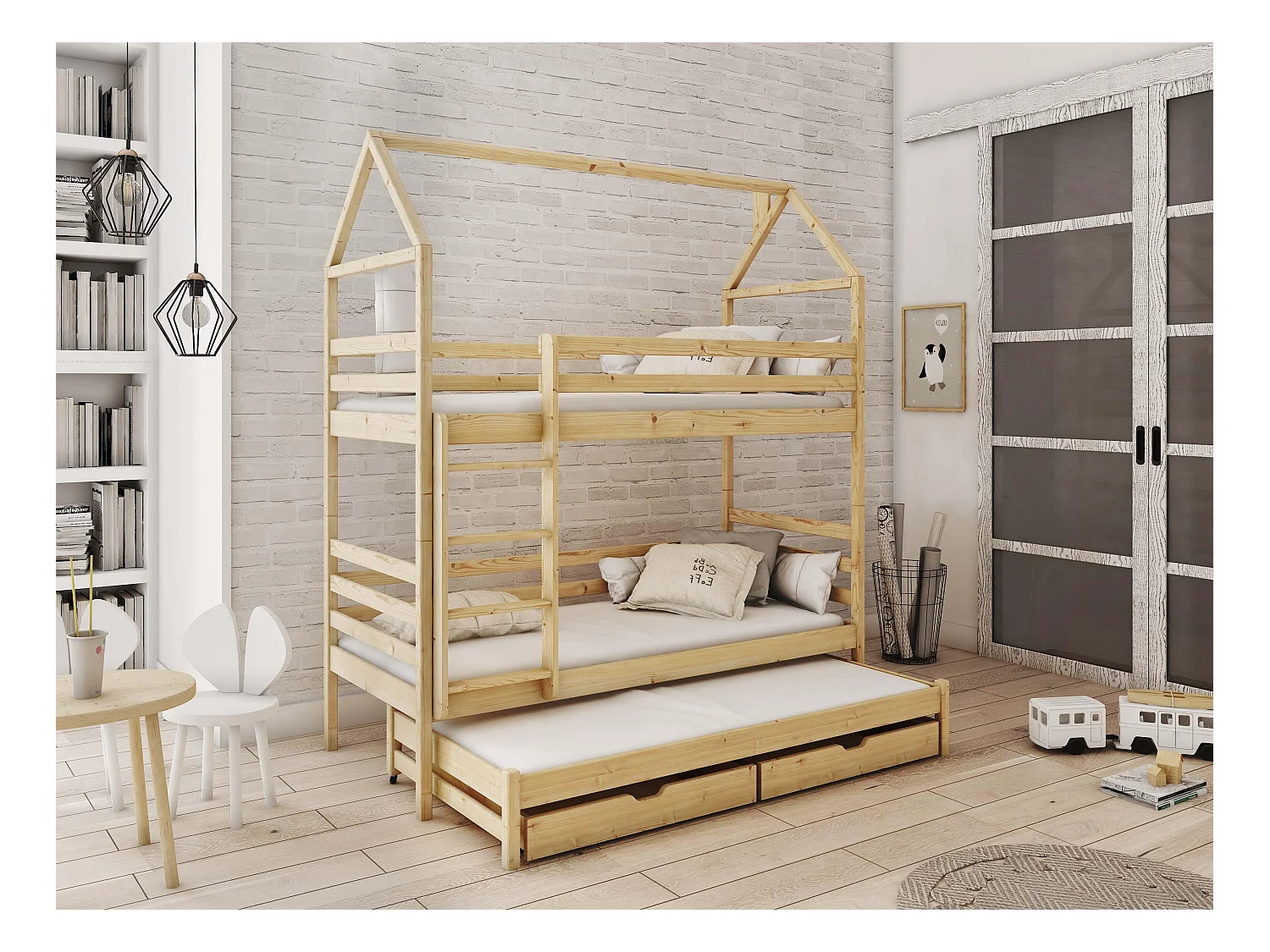 Lit cabane DALIA HB014 80x190 cm Beige