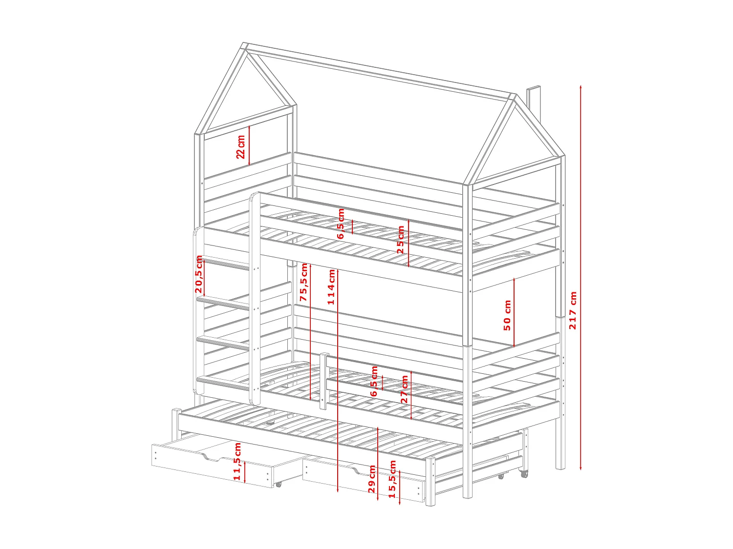 Huisbed DALIA HB004 90x190 cm Beige