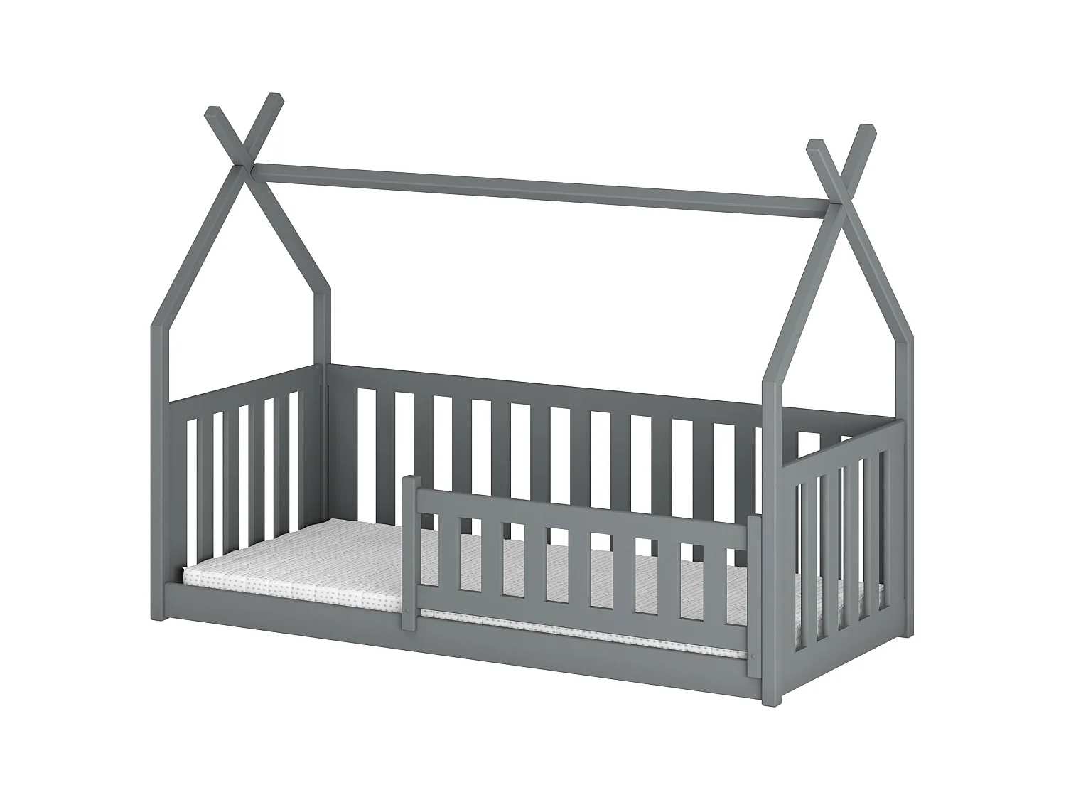 Lit cabane BODZIO HB004 90x190 cm Gris