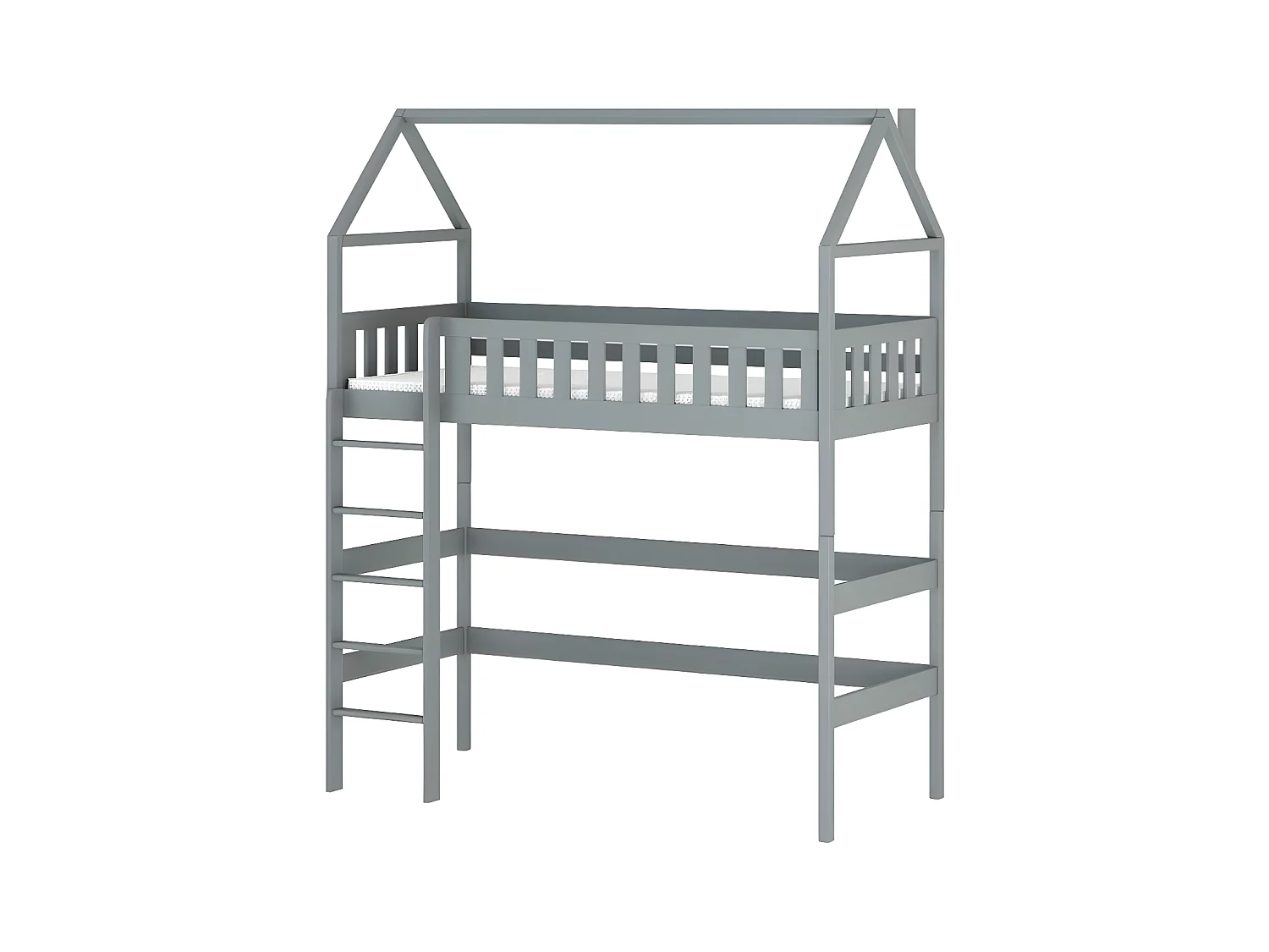 Lit cabane OTYLIA HB004 90x190 cm Gris