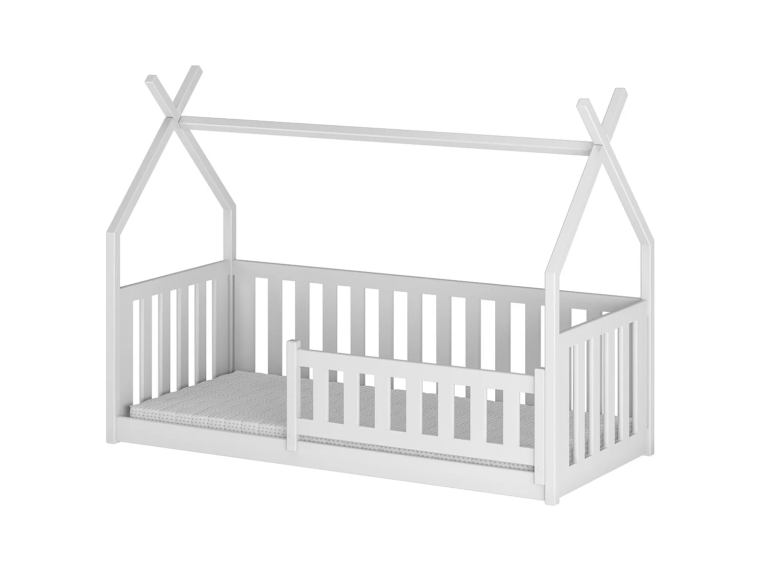 Lit cabane BODZIO HB004 90x190 cm Blanc
