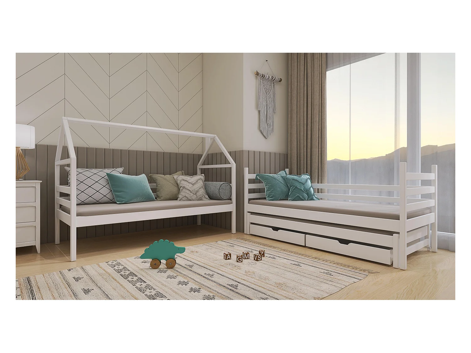 Lit cabane DALIA HB012 90x180 cm Blanc
