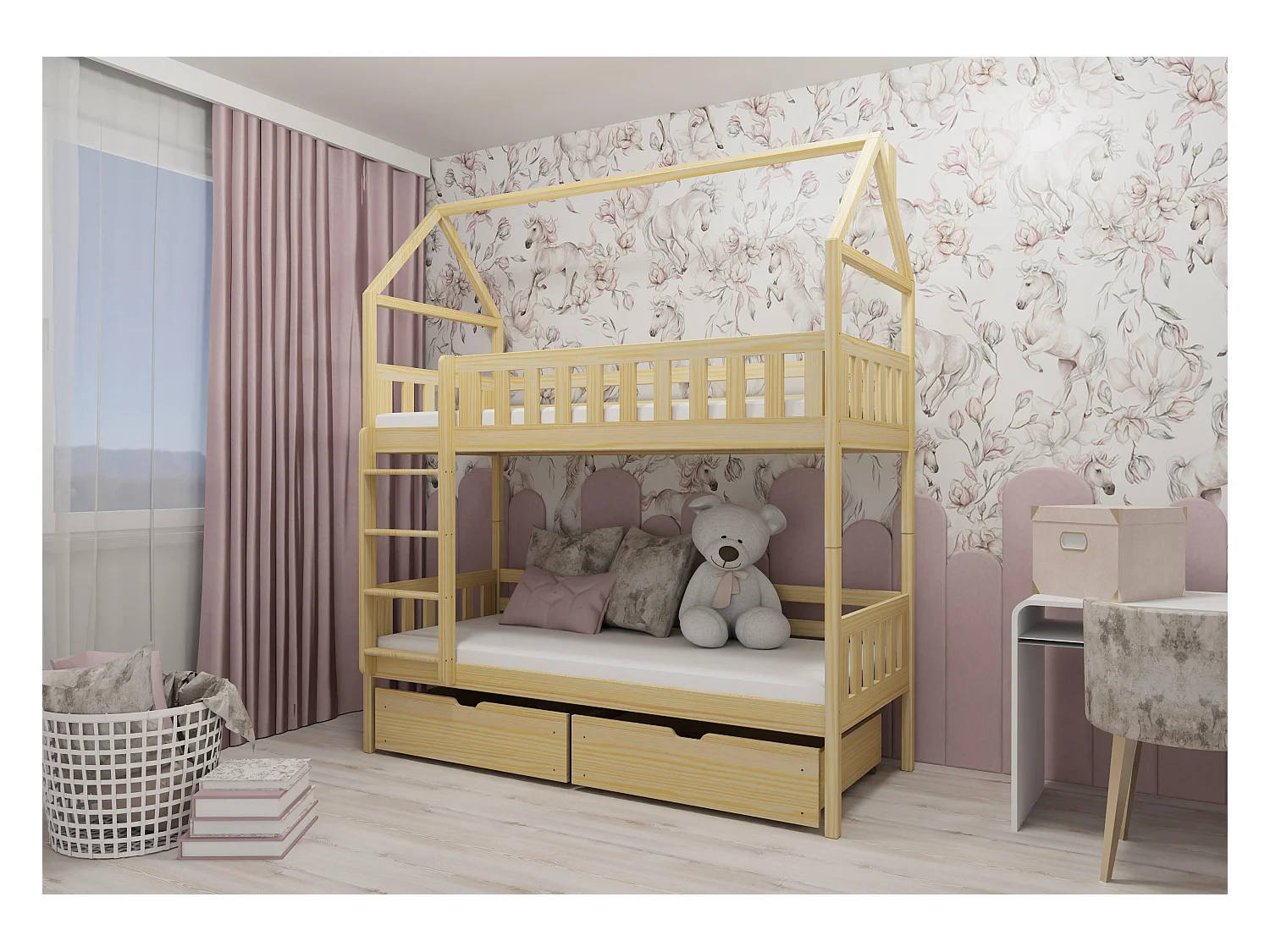 Lit cabane GAJA HB014 80x190 cm Beige