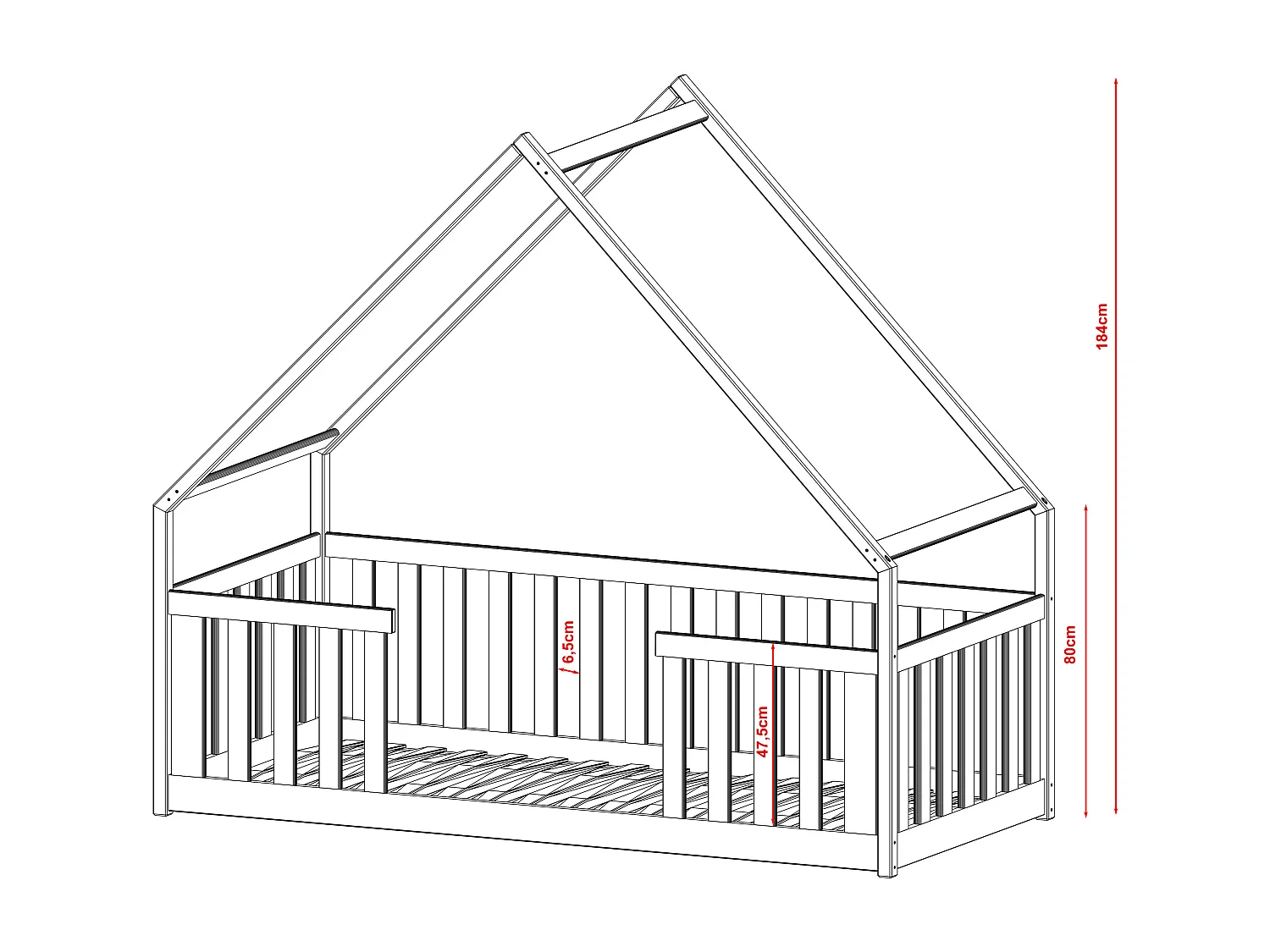 Huisbed BEE HB004 90x190 cm Wit